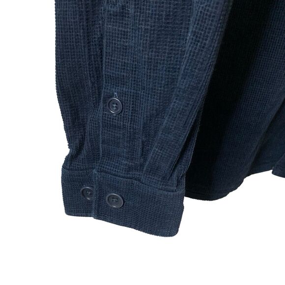 Le 31 Par Simons Overshirt Shacket Mens L Navy Long Sleeve Vision Organic Cotton - Picture 5 of 15